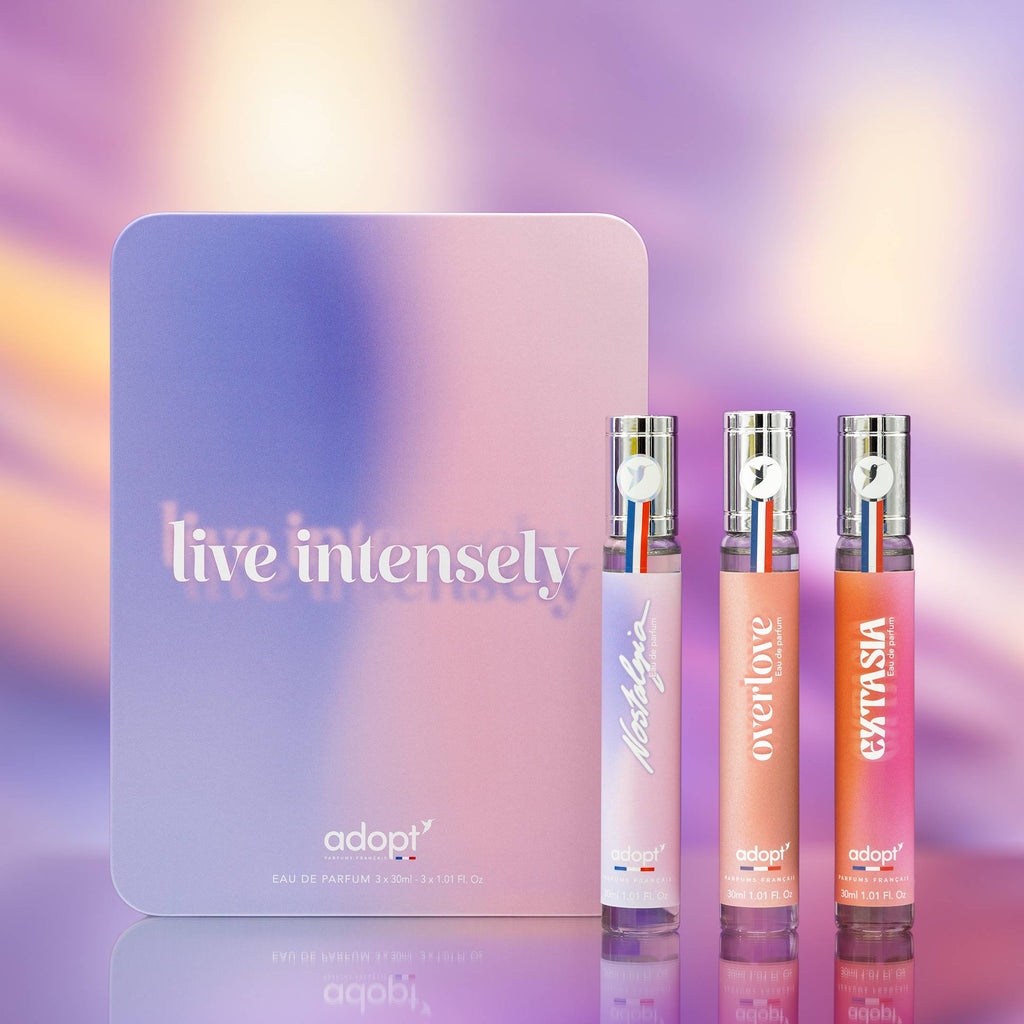 Live Intensely - Coffret Métal 3 eaux de parfums Overlove 30 ml + Nostalgia 30 ml + Extasia 30 ml