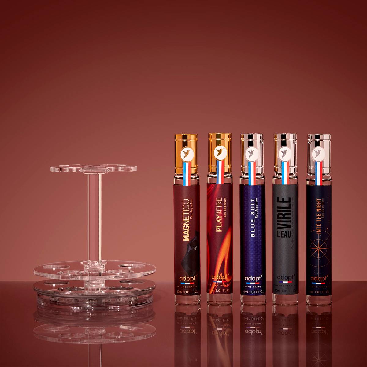 Fearless - Coffret carrousel 5 eaux de parfums  Magnetico 30ml + Play with Fire 30ml + Blue Suit 30ml + L'Eau Virile 30ml + Into The Night 30 ml