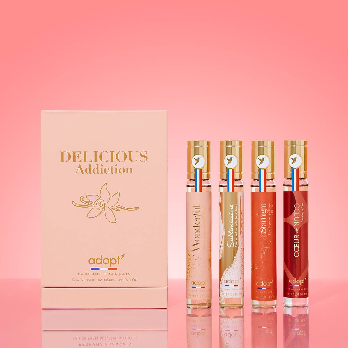 Delicious Addiction - Coffret 4 eaux de parfums Wonderful 30 ml + Sublimissime 30 ml + Starnight 30 ml + Cœur à cœur 30 ml