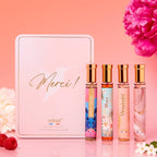 Merci Coffret métal 4 eaux de parfums Melrose Paradise 30ml +  Monoï des Iles 30ml + Wonderful 30ml + Cotton Crush 30ml)