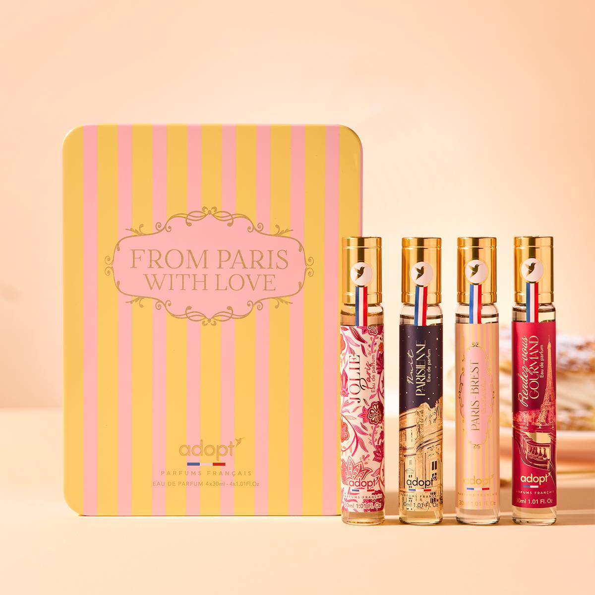 Coffret 4 x 30 ml Eaux de parfum - Jolie Paris + Rendez-vous gourmand + Nuit Parisienne + Paris-Brest - From Paris with love
