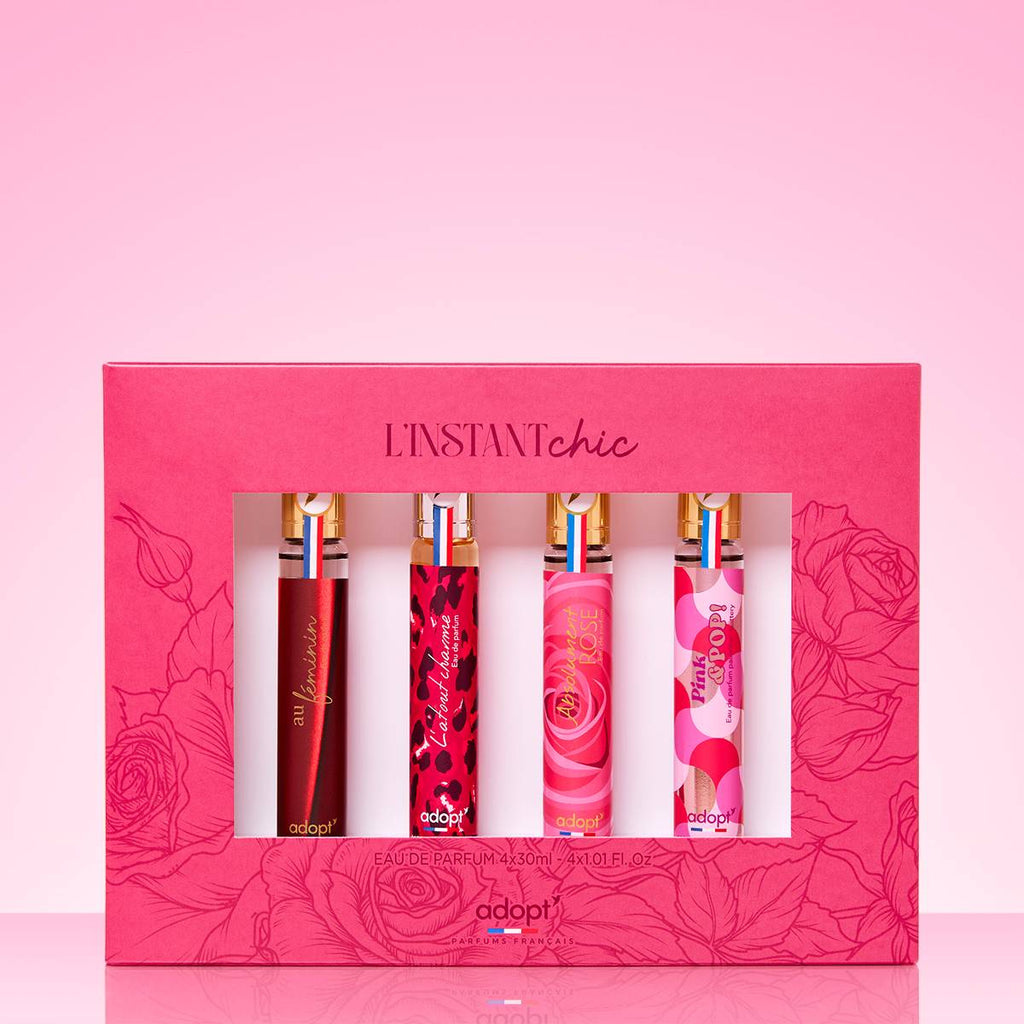 L'Instant Chic - Coffret 4 eaux de parfum 30 ml Absolument Rose 30 ml + Au Féminin 30 ml + L'atout charme 30 ml + Pink & Pop 30 ml