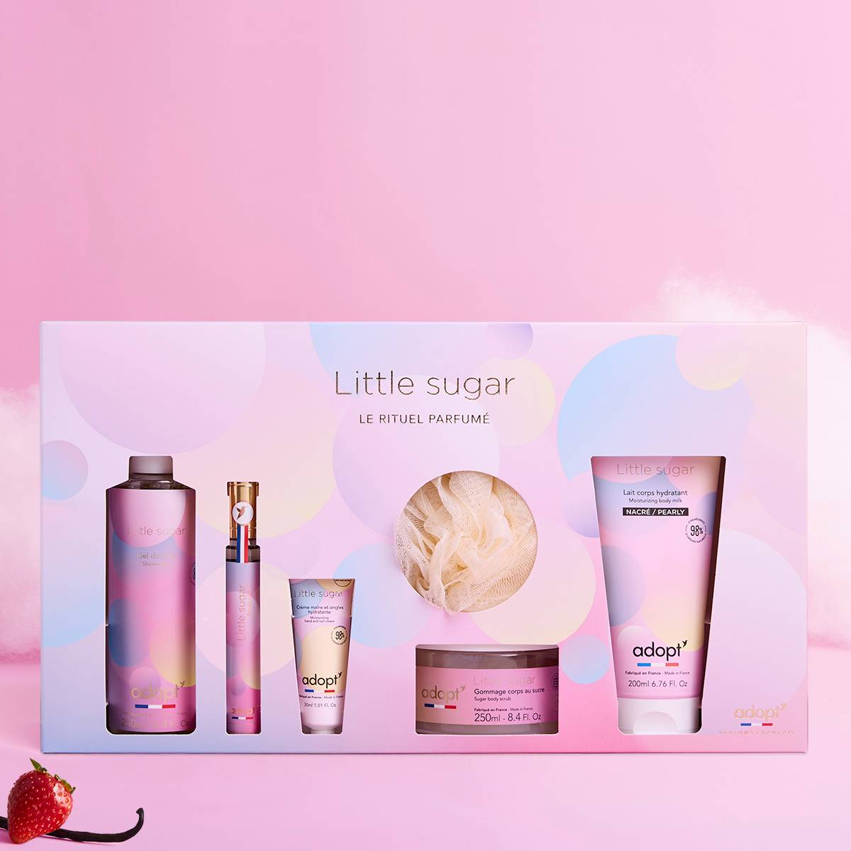 Little Sugar - Coffret maxi eau de parfum Little Sugar 30 ml + gel douche 250 ml + lait corps 200 ml + crème pour les mains 30 ml + fleur de bain