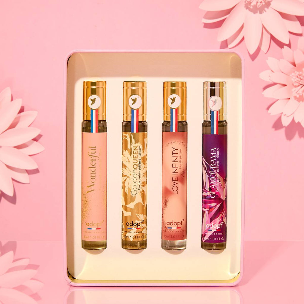 Love You to the Moon and Back - Coffret 4 eaux de parfum Wonderful 30ml + Golden Queen pailleté 30ml + Love Infinity 30ml + Glamourama 30ml