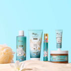 Coffret Maxi eau de parfum 30 ml + lait corps 200 ml+ gel douche 250 ml + gommage 250 ml + crème mains 30 ml + fleur de bain - Monoi des iles