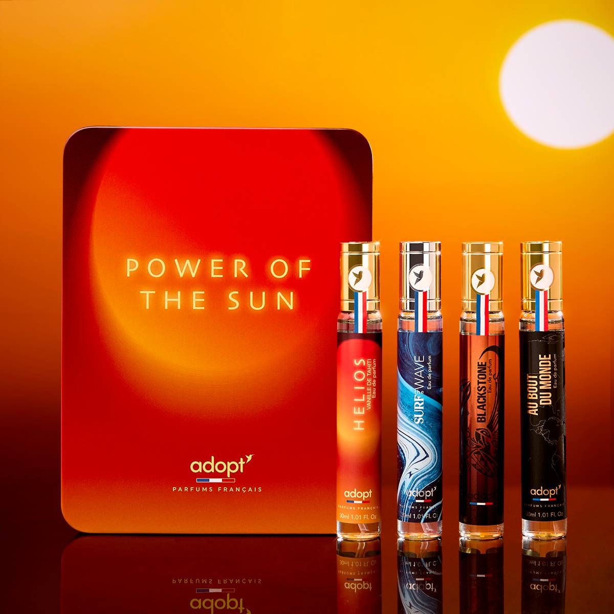 Coffret métal 4 eaux de parfum 30 ml - Helios + Surf the Wave + Blackstone + Au Bout du Monde - Power of the sun
