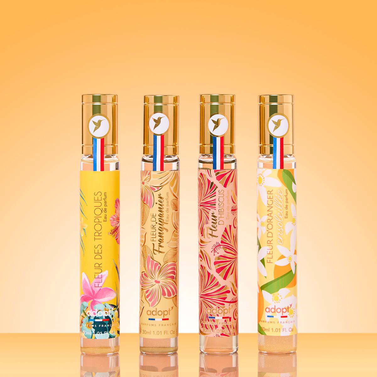 Sunny Days - Coffret 4 eaux de parfum 30 ml Fleur de Frangipanier 30 ml + Fleur des Tropiques 30 ml + Fleur d'Hibiscus 30 ml + Fleur d'Oranger Ensoleillée 30 ml