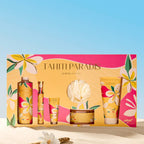 Coffret Maxi eau de parfum 30 ml + lait corps 200 ml+ gel douche 250 ml + gommage 250 ml + crème mains 30 ml + fleur de bain - Tahiti Paradis