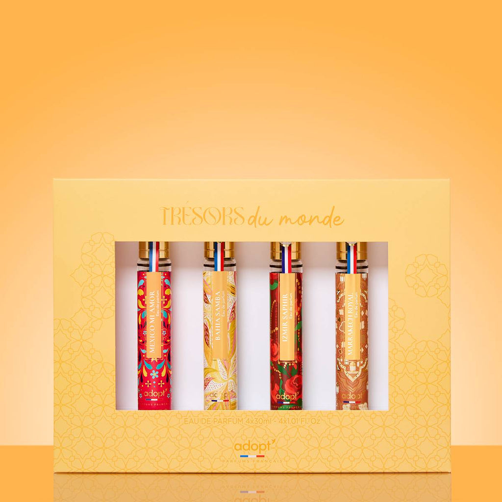 Tresors du Monde - Coffret 4 x eaux de parfum 30 ml Mexico mi amor + Bahia samba + Izmir saphir + Marrakech royal