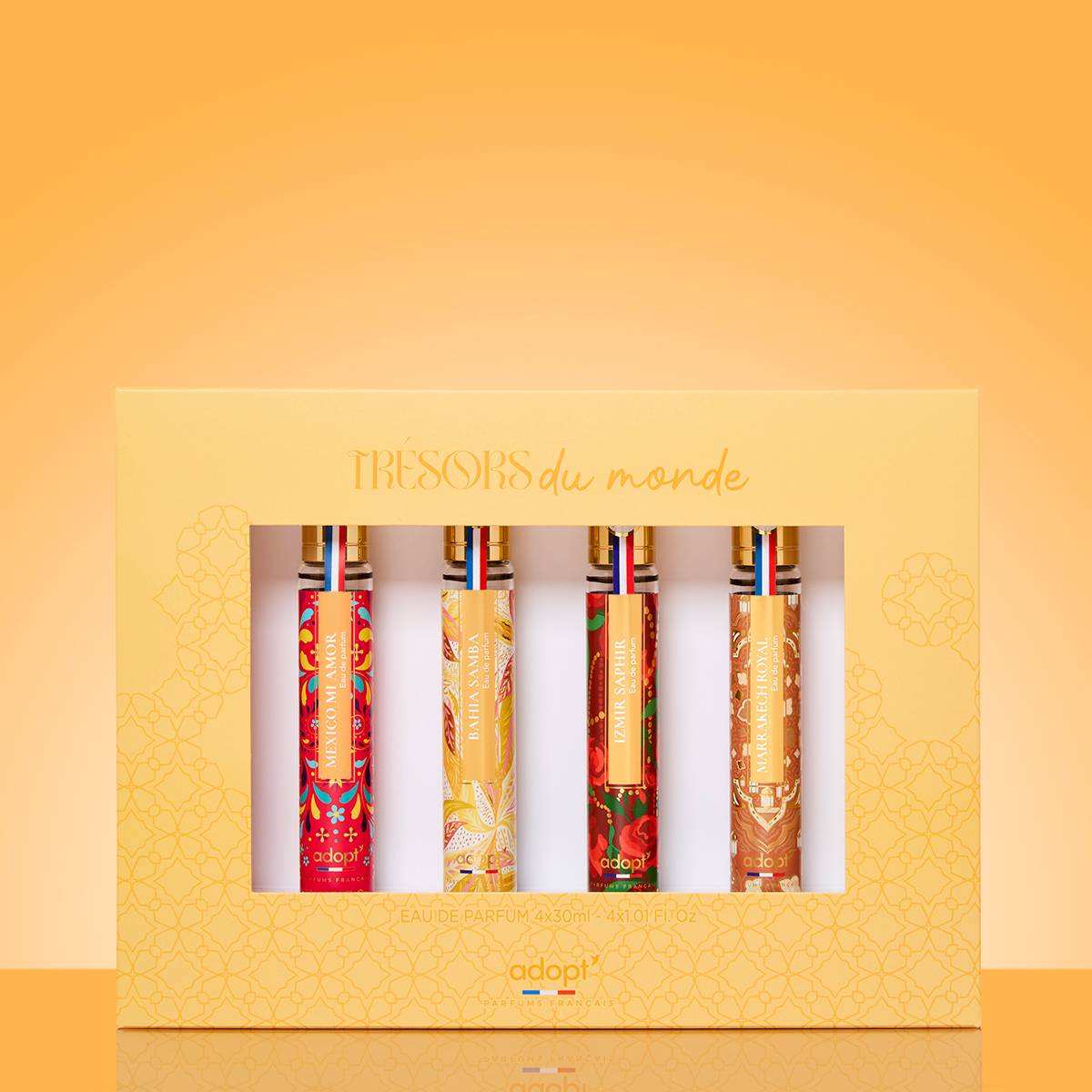 Tresors du Monde - Coffret 4 x eaux de parfum 30 ml Mexico mi amor + Bahia samba + Izmir saphir + Marrakech royal
