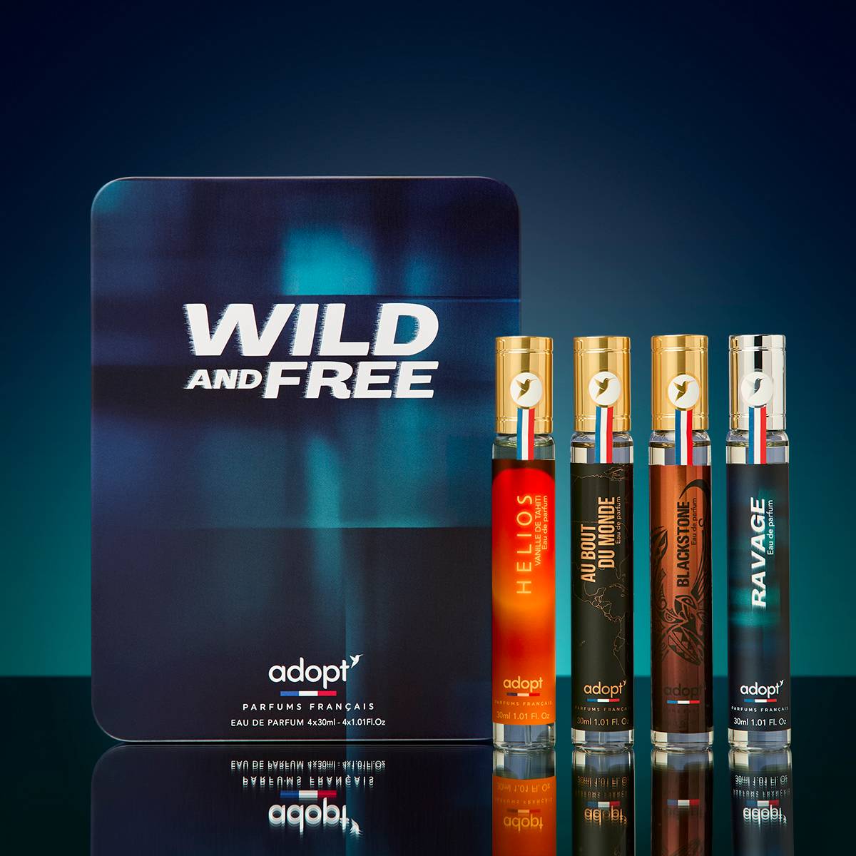 Coffret 4 x 30 ml Eaux de parfum - Ravage + Au bout du monde + Blackstone + Helios - Wild and Free