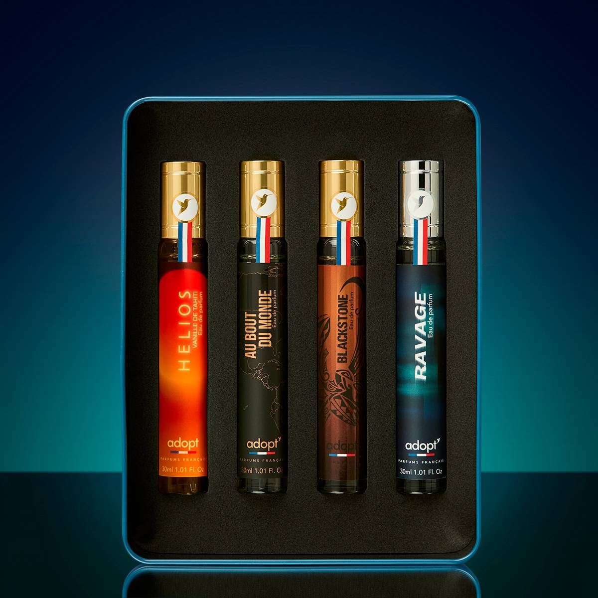 Coffret 4 x 30 ml Eaux de parfum - Ravage + Au bout du monde + Blackstone + Helios - Wild and Free