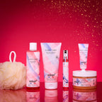 Yummy Candy - Coffret Maxi eau de parfum 30 ml + lait corps 200 ml+ gel douche 250 ml + gommage 250 ml + crème main 30 ml + fleur de bai